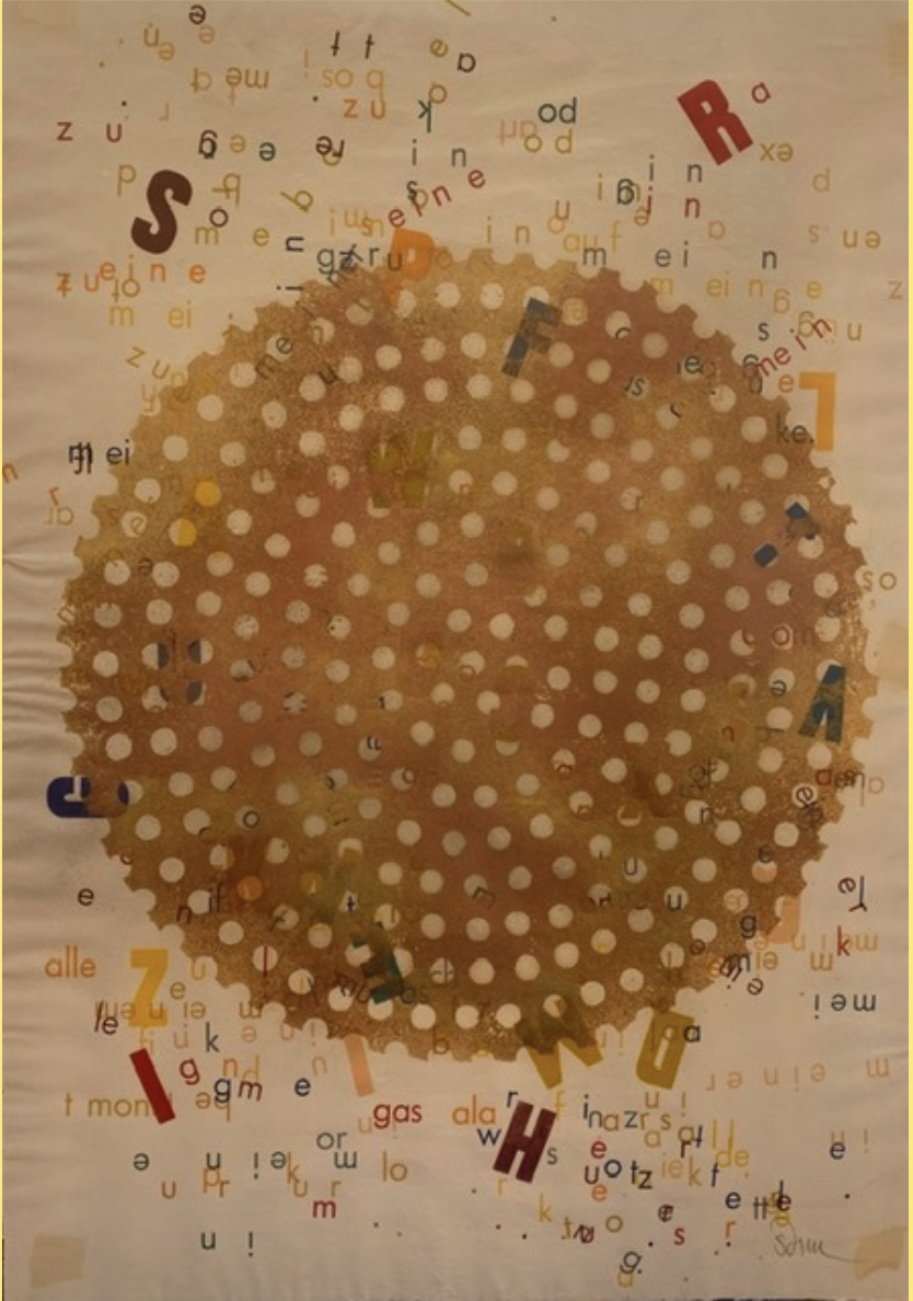 Grabado de tamiz de letras de Emilio Sdun